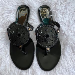 Jack Rogers Black Jelly Thong Sandlas SZ 11 NWOT
